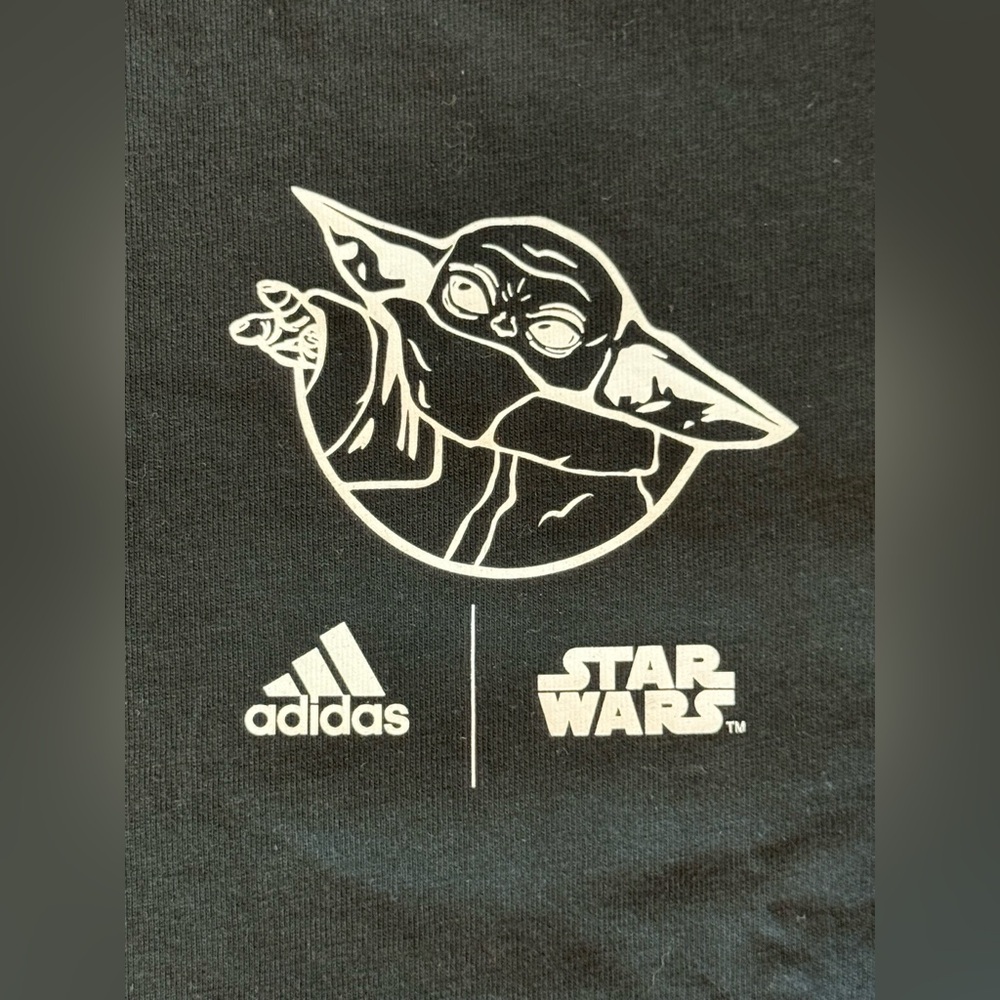 Adidas x Star Wars The Mandalorian The Child Graphic Black T-shirt Medium